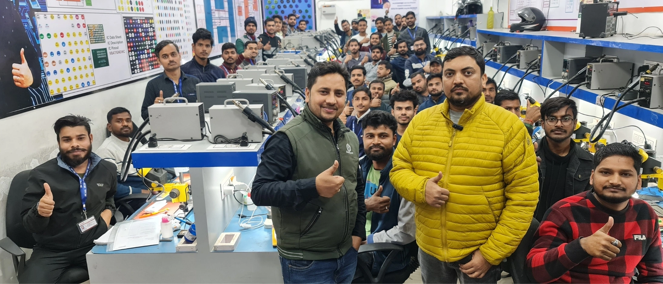 Students celebrating course completion