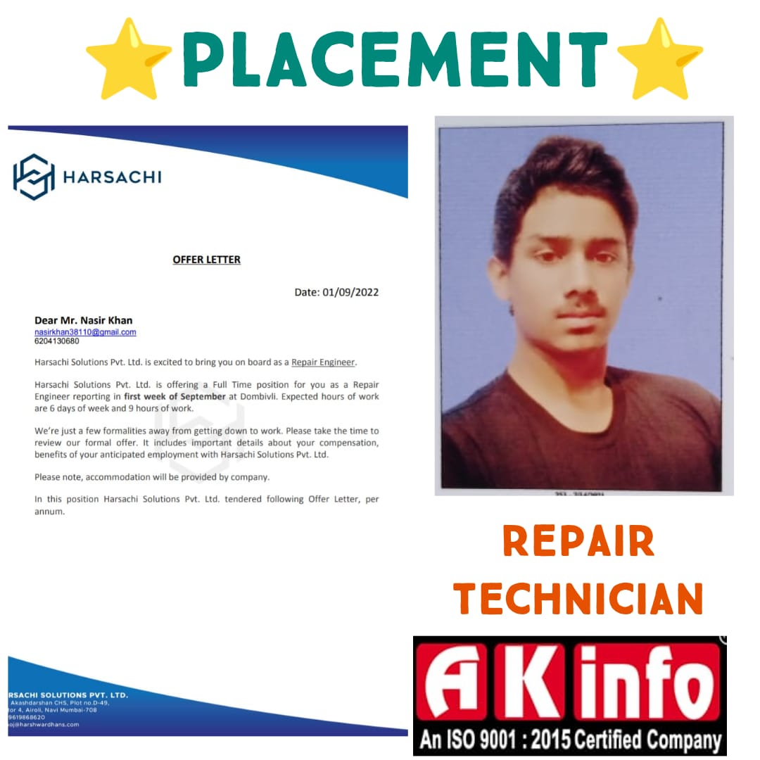 Ak Info Institute Job Placed Students