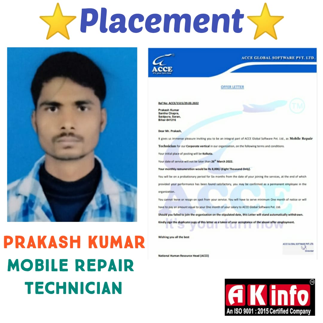 Ak Info Institute Job Placed Students
